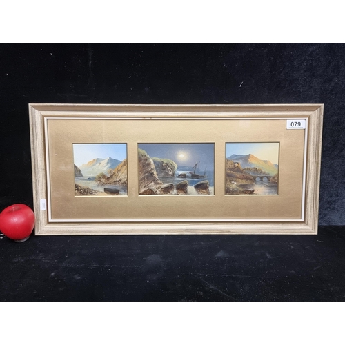 79 - Star Lot: An original 'George Salter (fl.1870 - 1875)' trio oil on board paintings titled 'Views in ... 