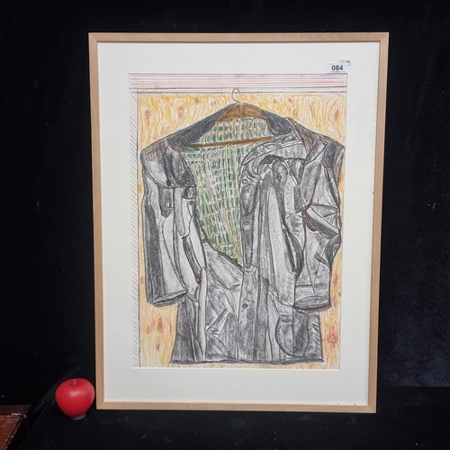 84 - An original large 'G D Hurley' chalk pastel / crayon and charcoal on paper painting titled 'Hanging ... 