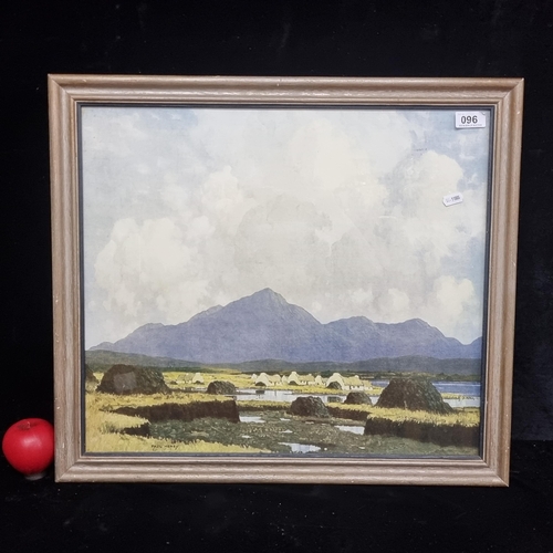 96 - A high quality vintage print of a Paul Henry painting titled 'Heart of Connemara'. Housed in a woode... 