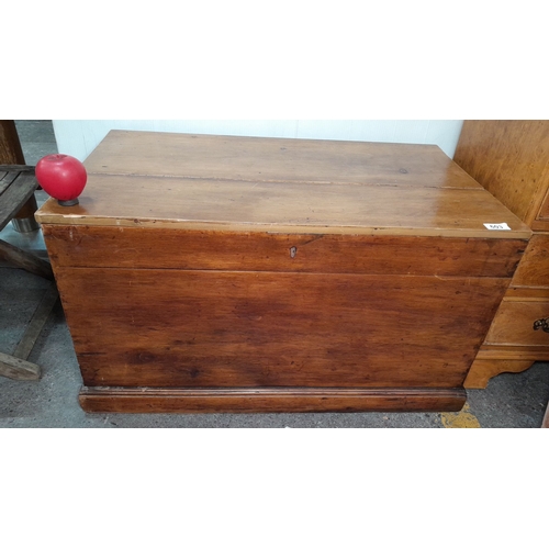 603 - Star Lot : Antique wooden storage chest, crafted from solid wood with hinged lid. From the early 20t... 