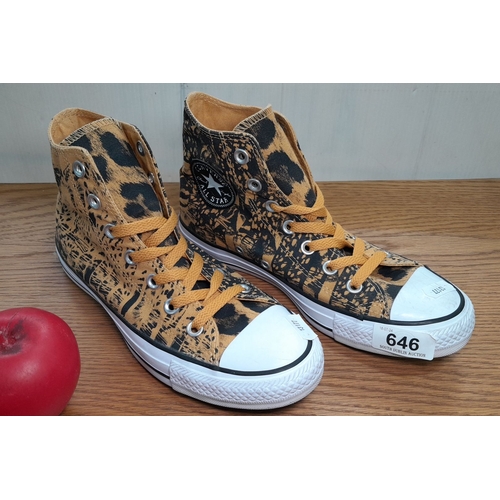 646 - Converse All Star high-top sneakers, textile upper and lining, rubber outsole, made in Vietnam. Bold... 