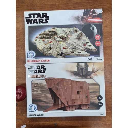 727 - Star Wars Millennium Falcon and Sandcrawler 3D puzzles. Includes Millennium Falcon (216 pieces) and ... 