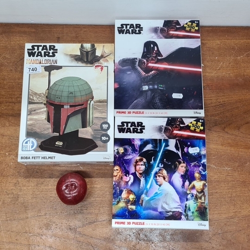 740 - Includes Boba Fett Helmet 100-piece puzzle and two 500-piece Prime 3D Puzzles featuring Darth Vader ... 