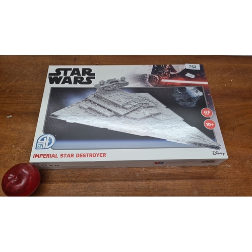 752 - A large Star Wars Imperial Star Destroyer model kit. Includes 278 pieces. Produced by Disney and Luc... 