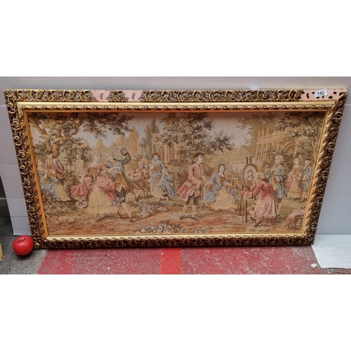 142 - A delightful Vintage French Jacquard Needlepoint Tapestry. Housed in an elaborate gilt frame.
MM: 10... 