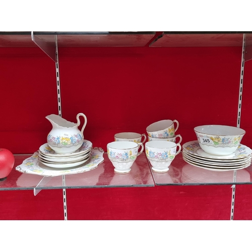 345 - A very pretty 18 piece 'Tuscan' fine bone English china porcelain tea set including cups, saucers, c... 