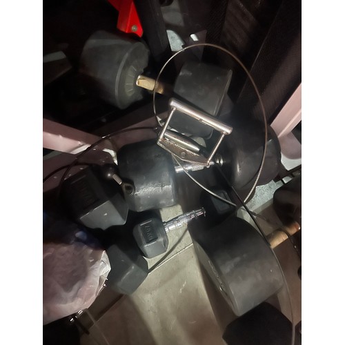 1190 - Super Star Lot : A Commercial GYM Contents in storage : To include 
Hexagon Steel covered dumbells f... 