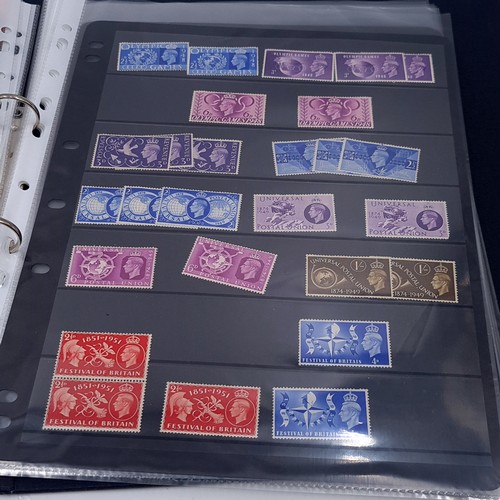 1187 - An English mint stamp album with approx. 150 fine mint stamps. Mainly UM, some early but mainly Geor... 