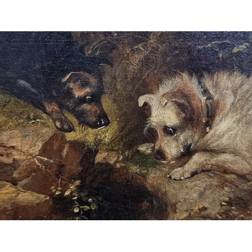 86 - Star Lot: A very fine 19th century antique oil on canvas painting after George Armfield (British, b.... 