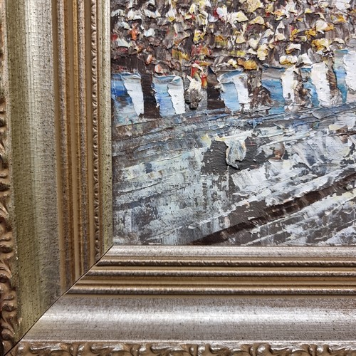 121 - Star Lot: A large original oil on canvas painting. Features a Parisian street scene in an impression... 