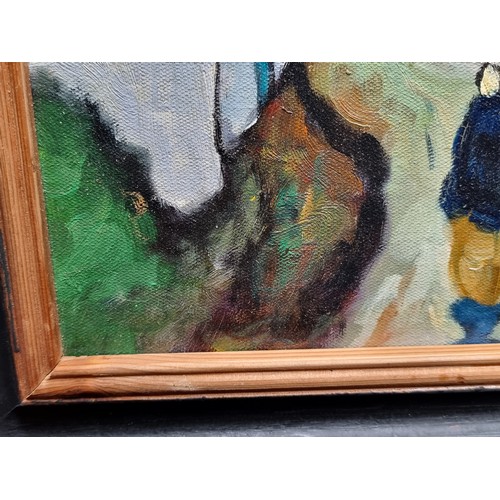 136 - Super Star Lot: An admirable large original oil on board painting after the renowned Irish Artist 'M... 