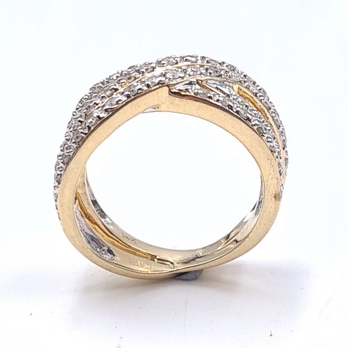 514 - Super Star Lot: A super quality inlaid diamond set ring. Set in 14 carat gold. Estimated weight of d... 