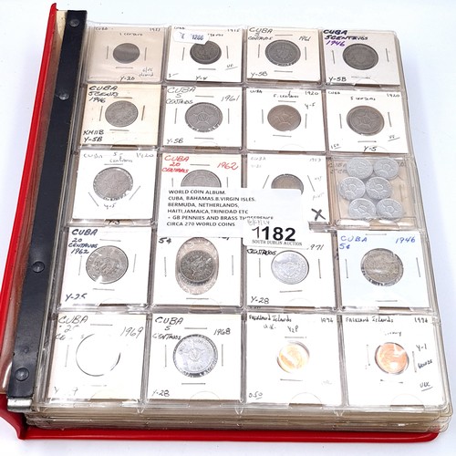 1182 - A superb world coin album including coinage from countries, Cuba, Bahamas, The British Virgin Isles,... 