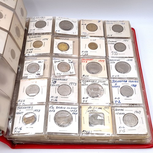 1182 - A superb world coin album including coinage from countries, Cuba, Bahamas, The British Virgin Isles,... 