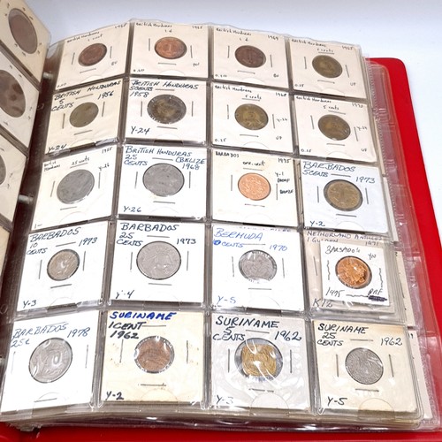 1182 - A superb world coin album including coinage from countries, Cuba, Bahamas, The British Virgin Isles,... 