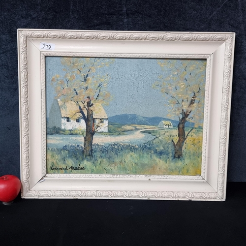 719 - Star Lot: Edward Maher (Irish, Post war). A wonderful original Edward Maher oil on board painting ti... 