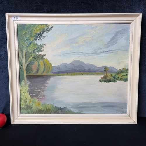 724 - Star Lot: An original 'Sr. M Philomena McDonagh' sweet oil on board painting titled 'The Isle of Inn... 