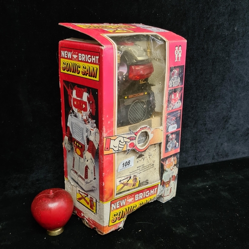 108 - A retro fun piece of nostalgia- Sonic Sam 1980's smoking space Robot in original packaging