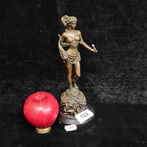 122 - Star Lot : A heavy female bronze nude sculpture stamped 