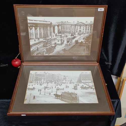 65 - Two quality prints of 1890s Dublin, Ireland. Features the Gun Powder Office with a great view of a b... 