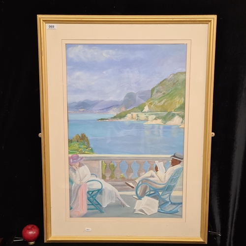 69 - A very large elegant original oil on board painting after an original Sir John Lavery, R.S.A., R.H.A... 