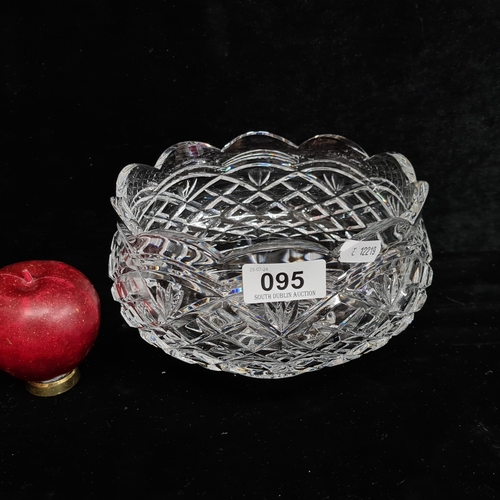 95 - A fantastic Waterford Crystal Master Cutter scalloped edge footed bowl or centre piece with acid mar... 