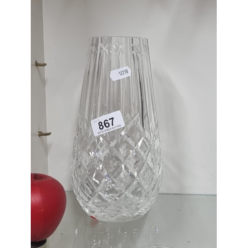 867 - A gorgeous  Waterford Crystal vase. In good condition with acid mark to base.