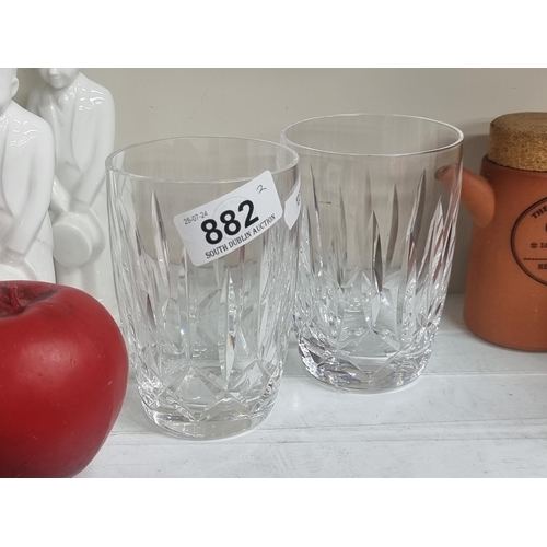 882 - A pair of large Waterford Crystal whiskey  tumblers in the Kildare pattern. In good condition with a... 