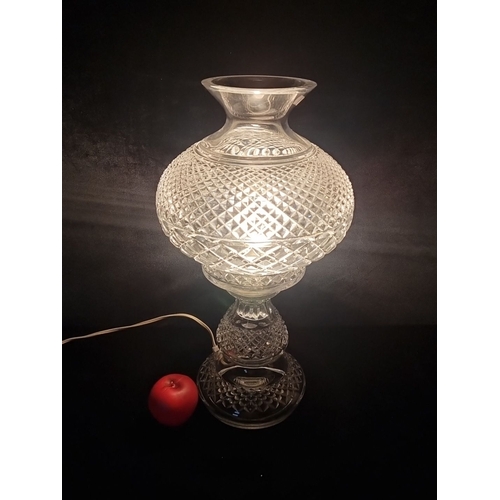 919 - Star lot : A very large Waterford crystal table lamp featuring a diamond-cut pattern. Includes Water... 