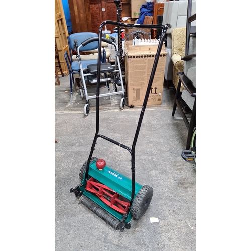 786 - Bosch AHM 38 G Hand Push Cylinder Lawn Mower with adjustable height mechanism. Durable steel blades.