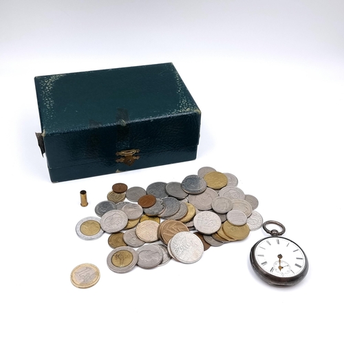 993 - An early 20th century Sterling Silver Gents Pocket watch with a roman numeral and enameled dial. And... 