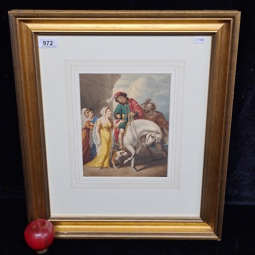 972 - Star Lot: Arthur Abbott (fl.1804-1843) An original elegant watercolour on paper painting. Features a... 