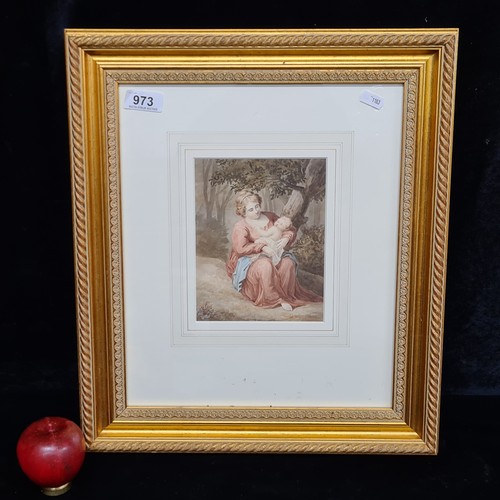 973 - Star Lot: Arthur Abbott (fl.1804-1843) An original elegant watercolour on paper painting. Features a... 