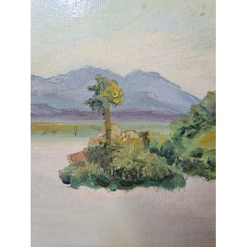 724 - Star Lot: An original 'Sr. M Philomena McDonagh' sweet oil on board painting titled 'The Isle of Inn... 