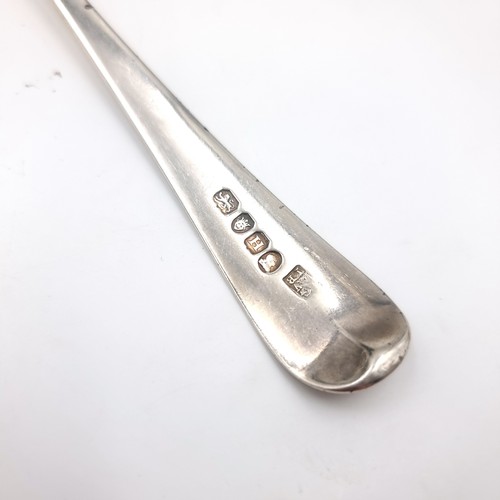 17 - A sterling silver serving spoon hallmarked London - 1803. Length - 21 cms. Bowl - 8 x 4 cms. Weight ... 