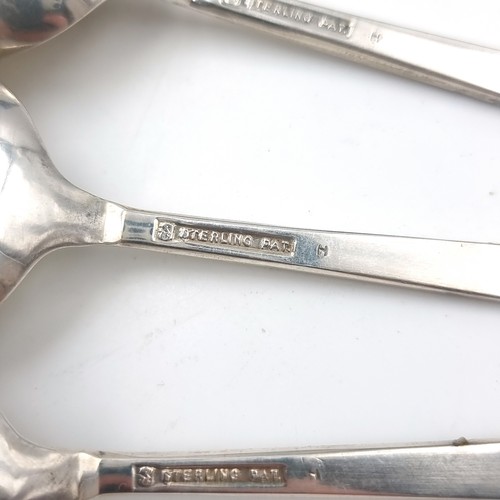 22 - Star Lot : A collection of six sterling silver dessert spoons hallmarked Birmingham. Length - 15 cms... 