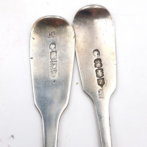 28 - A pair of Irish silver hallmarked Dublin Victorian teaspoons. Dimensions: L - 15 cms. Total weight -... 