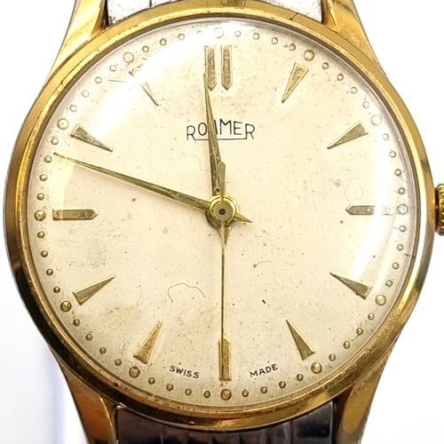 994 - Star Lot : A vintage 'Romer' watch, In working condition. With a genuine vintage 'Omega' strap. love... 