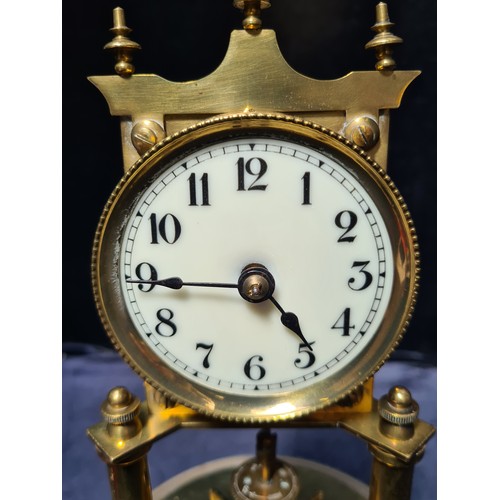 974 - Star lot : A fabulous vintage brass pendulum clock by Jahresuhrenfabrik Triberg Germany with origina... 