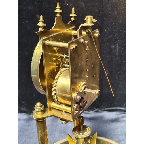 974 - Star lot : A fabulous vintage brass pendulum clock by Jahresuhrenfabrik Triberg Germany with origina... 