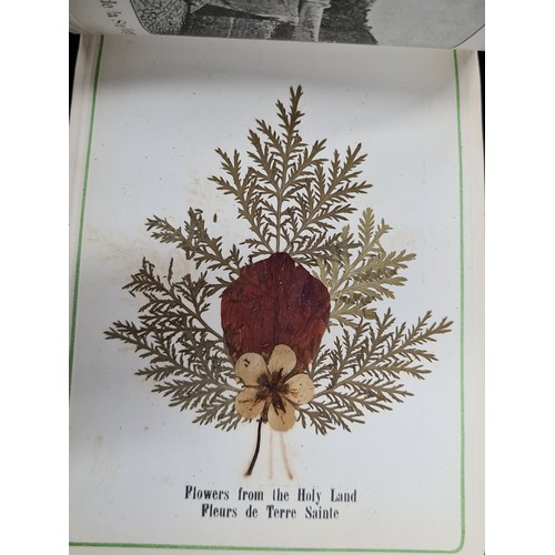 896 - A lovely wooden covered book titled 'Flowers from the Holy Land, In remembrance of the British Army ... 