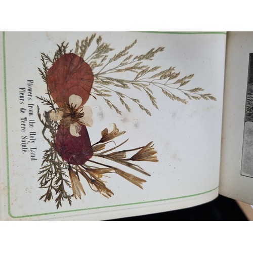 896 - A lovely wooden covered book titled 'Flowers from the Holy Land, In remembrance of the British Army ... 