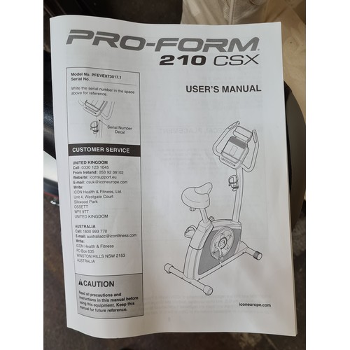 943 - Star Lot: A Pro-Form 210 CSX exercise bike, model number PFEVEX73017.1 RRP €500 from elverys.ie