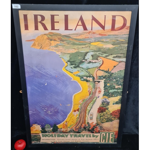 102 - A large print / poster of 'Ireland- Holiday Travel by CIE' by Eileen Costelloe. Features a view of K... 