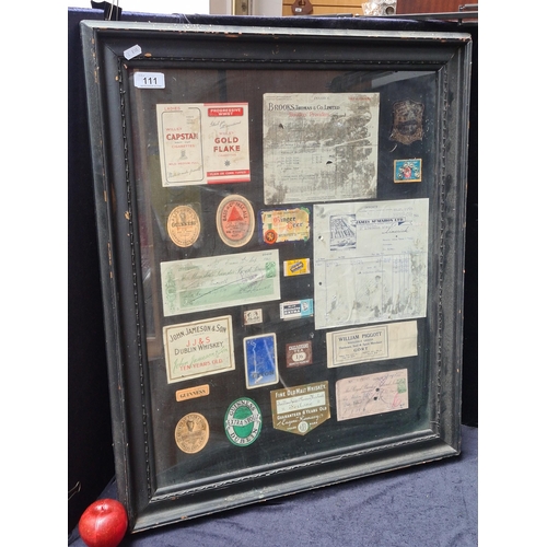 111 - A large collage of Vintage Ephemera featuring John Jameson & Son, Guinness and other Irish Labels. A... 