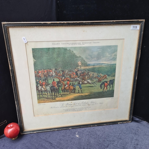 115 - A charming vintage print of the 'Grand Leicestershire Steeple Chase, on the 12th March 1829' origina... 