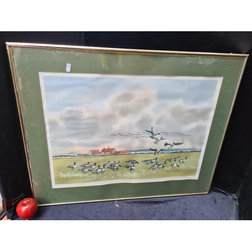 123 - A large limited edition 65 / 200  hand signed John Skelton print titled ' Brent Geese on Royal Dubli... 