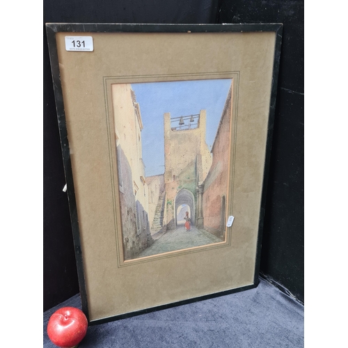 131 - A super Italian / Mediterranean watercolour on paper painting. Features a 19th century scene with co... 