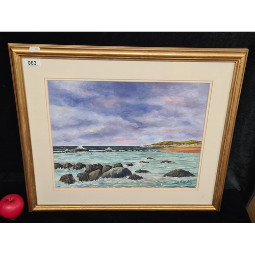 63 - A wonderful original Jim Barnes (Irish 20th century) acrylic on board painting titled 'Fanore Beach,... 