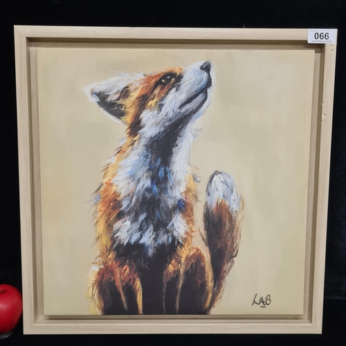 66 - A gorgeous printed canvas from a Louise Brown painting title 'What's Up?'. Features an inquisitive f... 